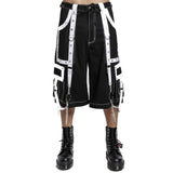 Gothic Mens Handmade Bondage Gothic Cyber Short Chain Techno Rock Punk Shorts