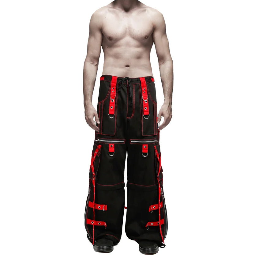 Gothic Men's Zip Off Pants Black Red