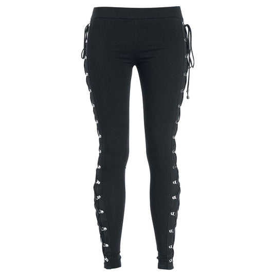 Women's Gothic Style Lace Up Black Leggings