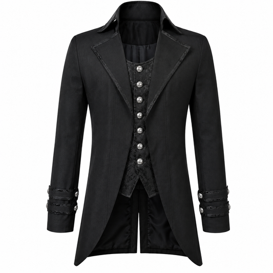 Men's Morning Gothic Jacket Tailcoat Black Cotton Steampunk Victorian