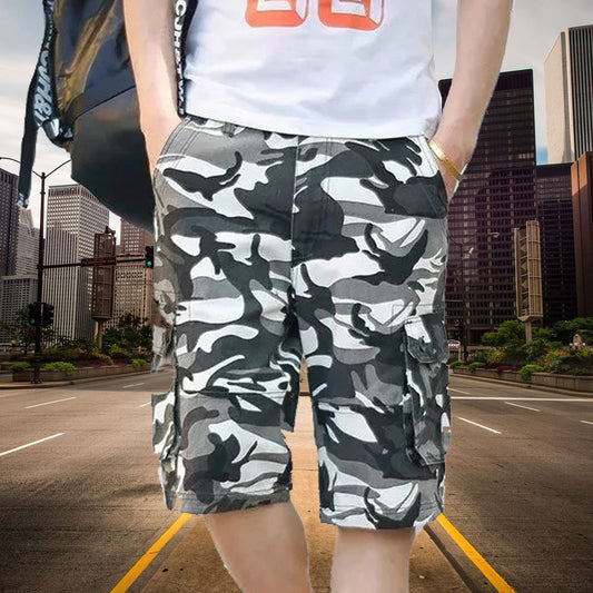 Gothic Mens Punk Short Black Hawk Camo