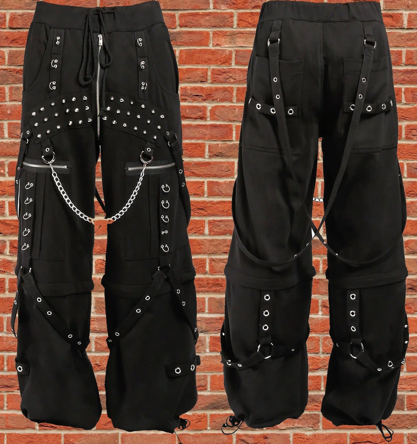 Mens Gothic Trip Pant Bondage Cyber Trip Pant Chain Techno Rock Punk Shorts Usa