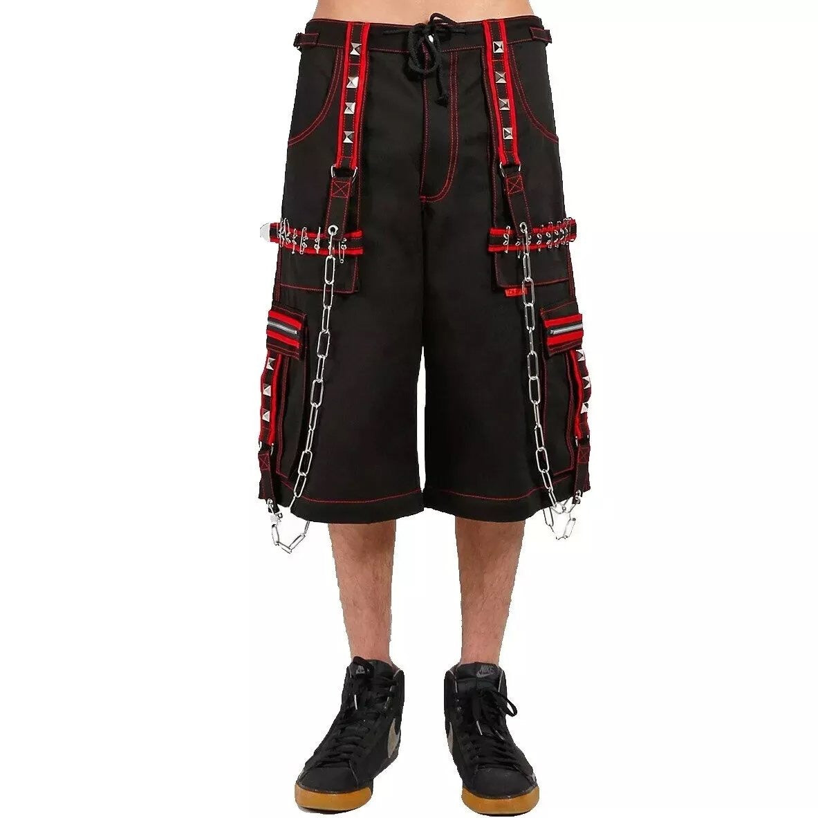 Gothic Extreme Bondage Skater Gothic Punk Rocker Cyber Gothic Steampunk Biker Emo Shorts