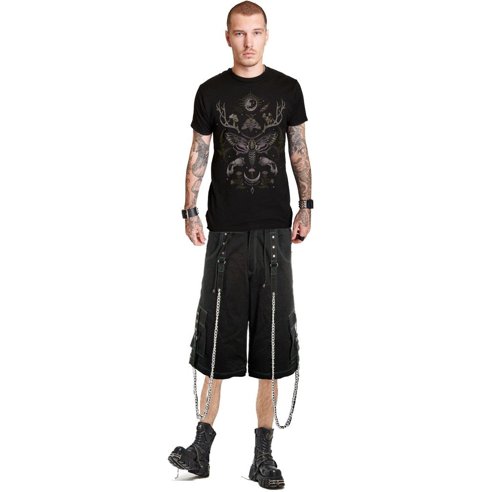 Gothic Mens Gothic Cool Cyber Bondage Baggy Shorts