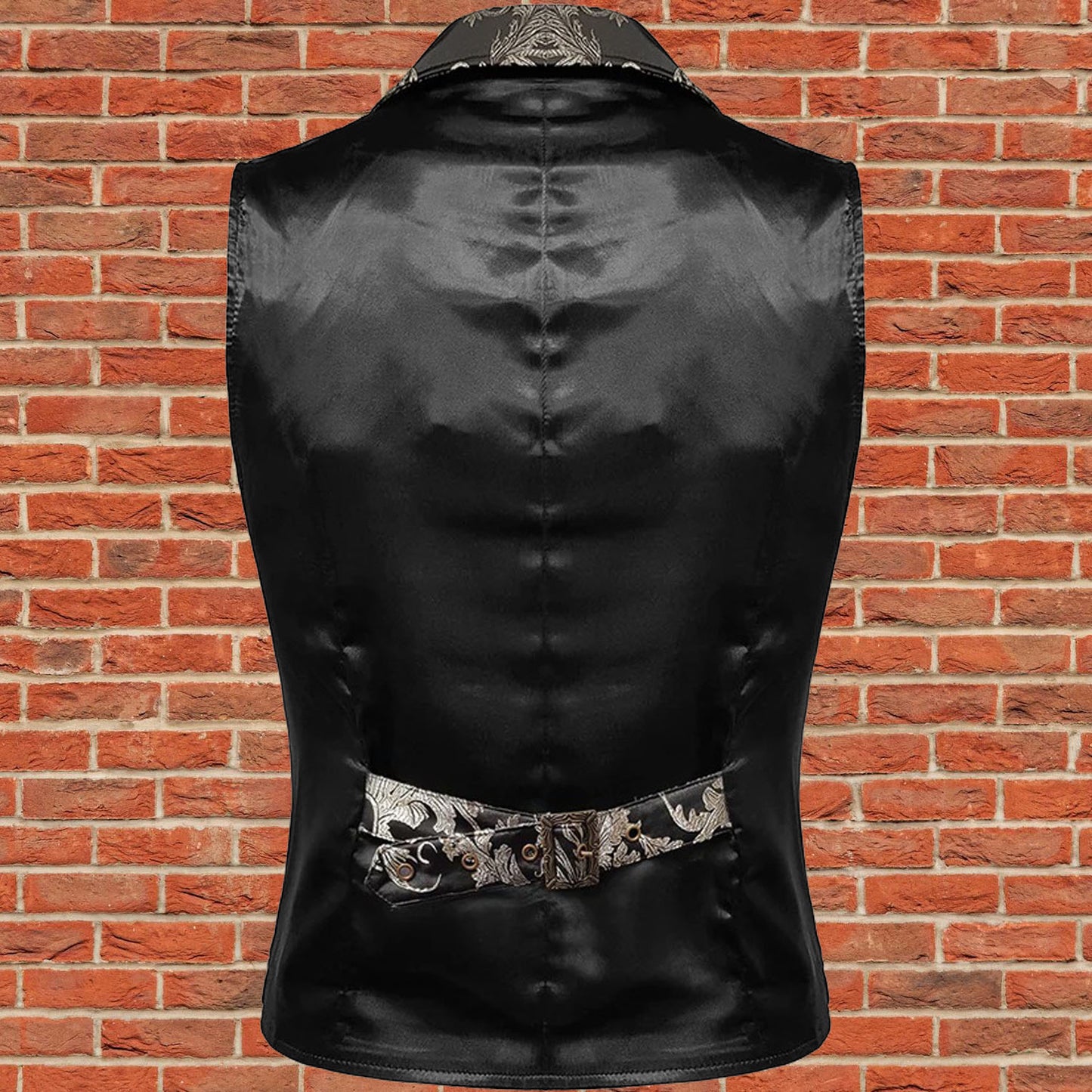 Gothic Devil Fashion Aristocrat Men's Waistcoat Vest Black & Amp Gold