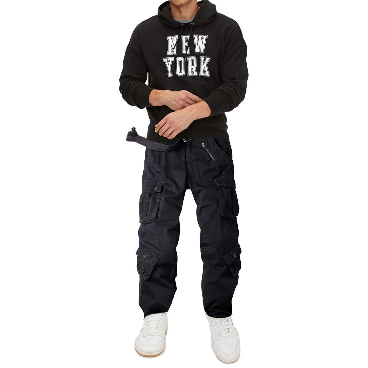 Men's Cotton Casual Military Army Camo Combat Work Cargo Pants with 8 Pockets