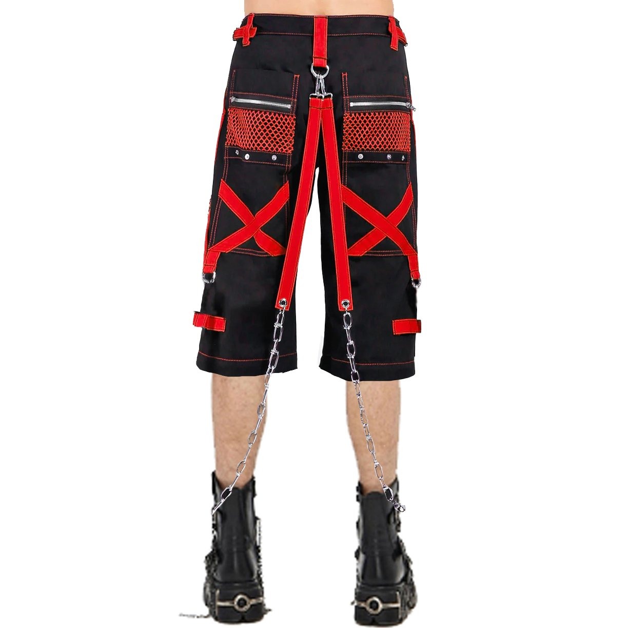 GOTHIC SYMBOL TRIPP SHORTS RED