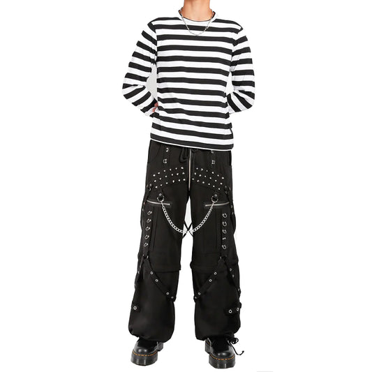 Mens Gothic Pant Bondage Cyber Pant Chain Techno Rock Punk Shorts USA