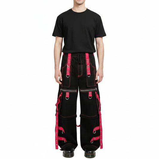 Gothic X-Strap Zip Off Pant Black/Pink