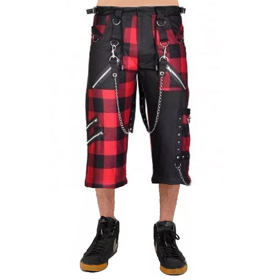 Men's Gothic Split Leg Bondage Rock Hard Shorts Emo