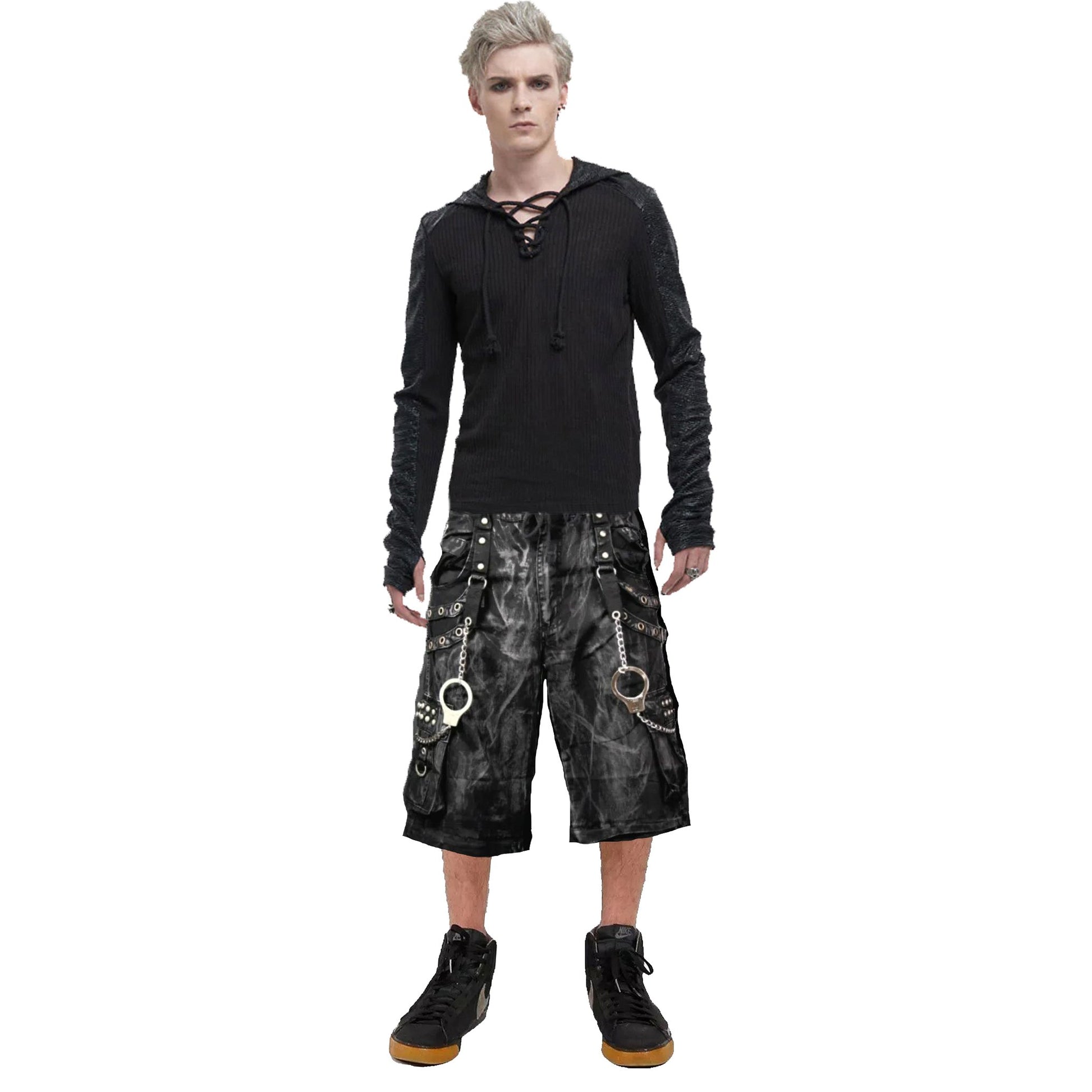 Gothic Jeans Apocalyptic Punk Emo Shorts Mechanic Acid Gothic Cyber Pants