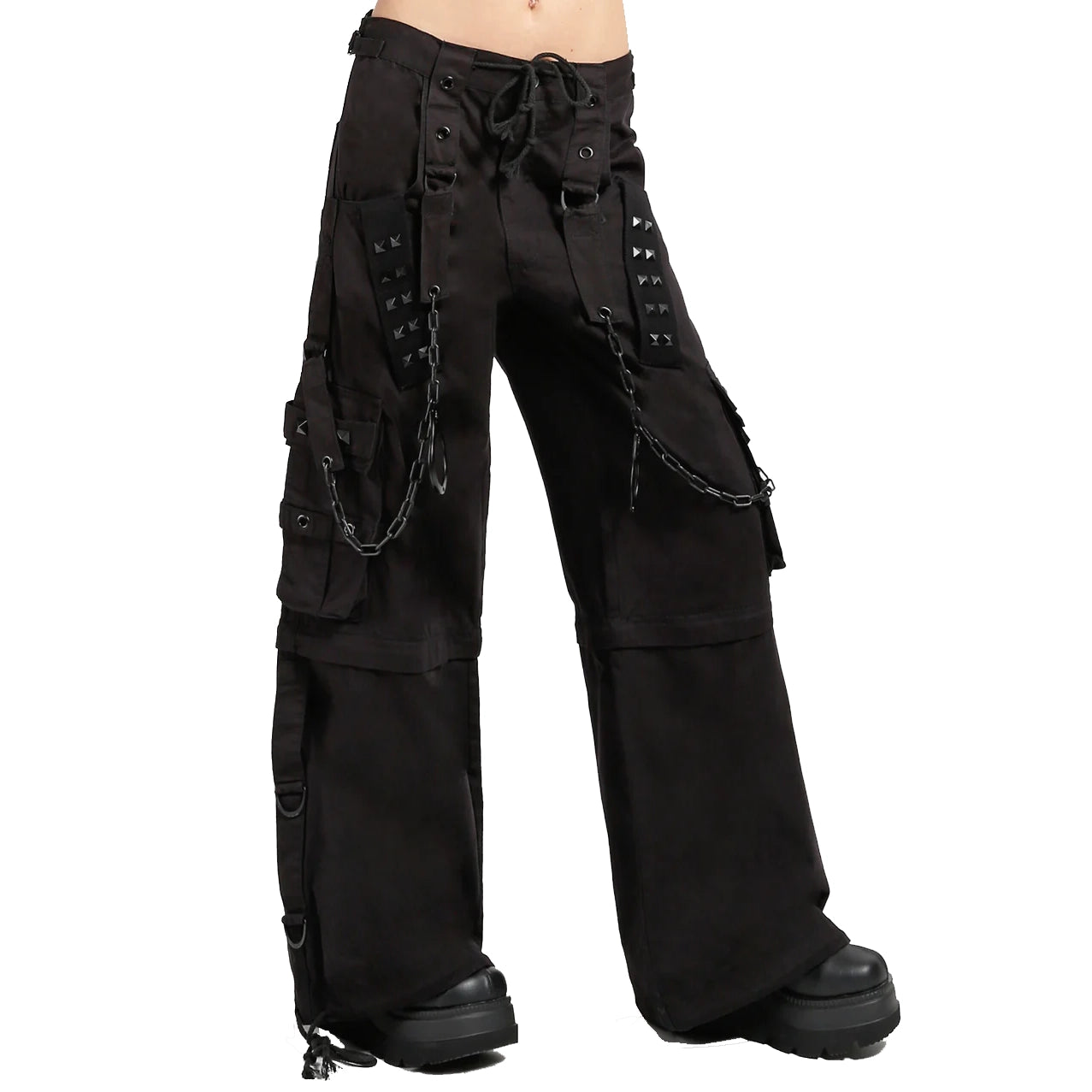 Women's Black Lock Up Prime Quality Handmade Gothic Bondage Pant Alternative Punk Rock Emo Trouser Shorts