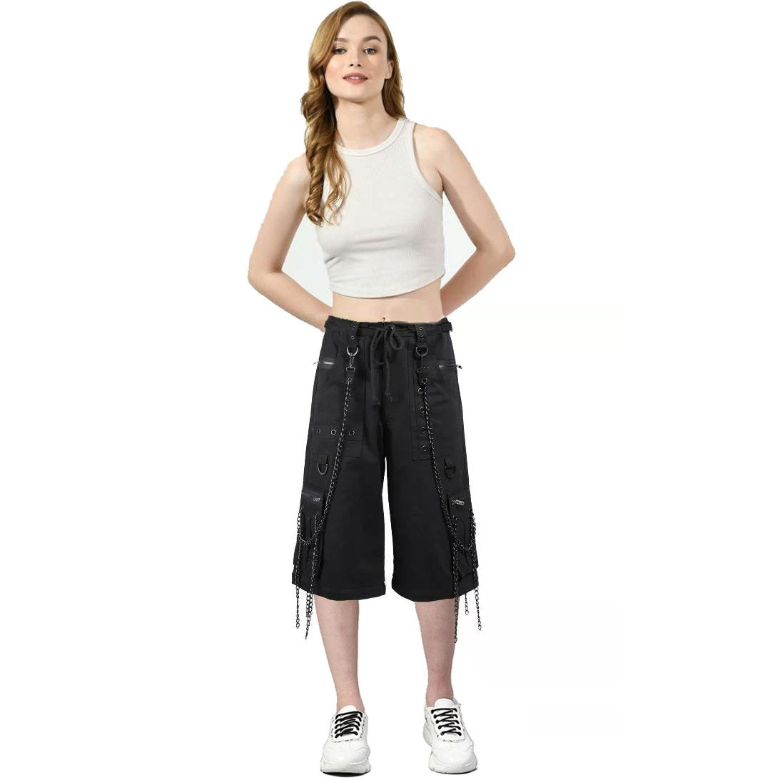 Gothic Bondage Rocker Mens Alternative Punk Rock Emo Shorts