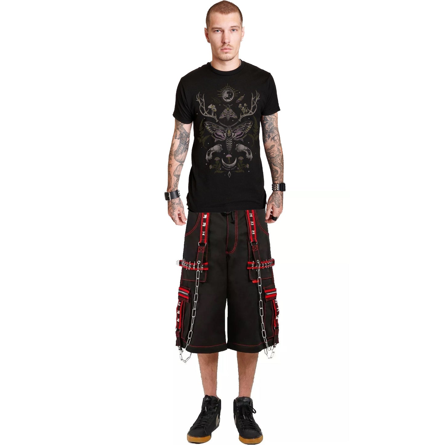 Gothic Extreme Bondage Skater Gothic Punk Rocker Cyber Gothic Steampunk Biker Emo Shorts