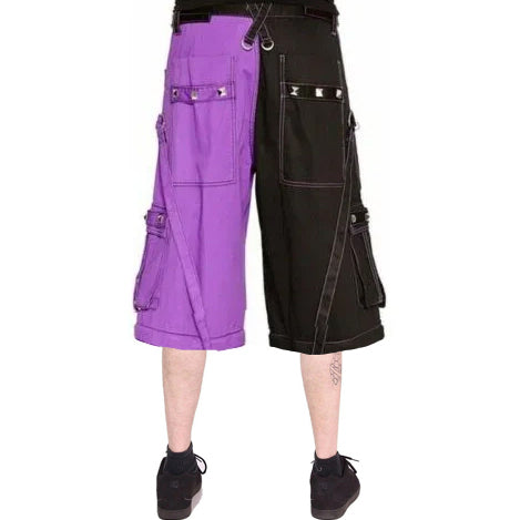 Gothic Bondage Men's Short Alternative Punk Rock Transformer Purple Baggy Shorts