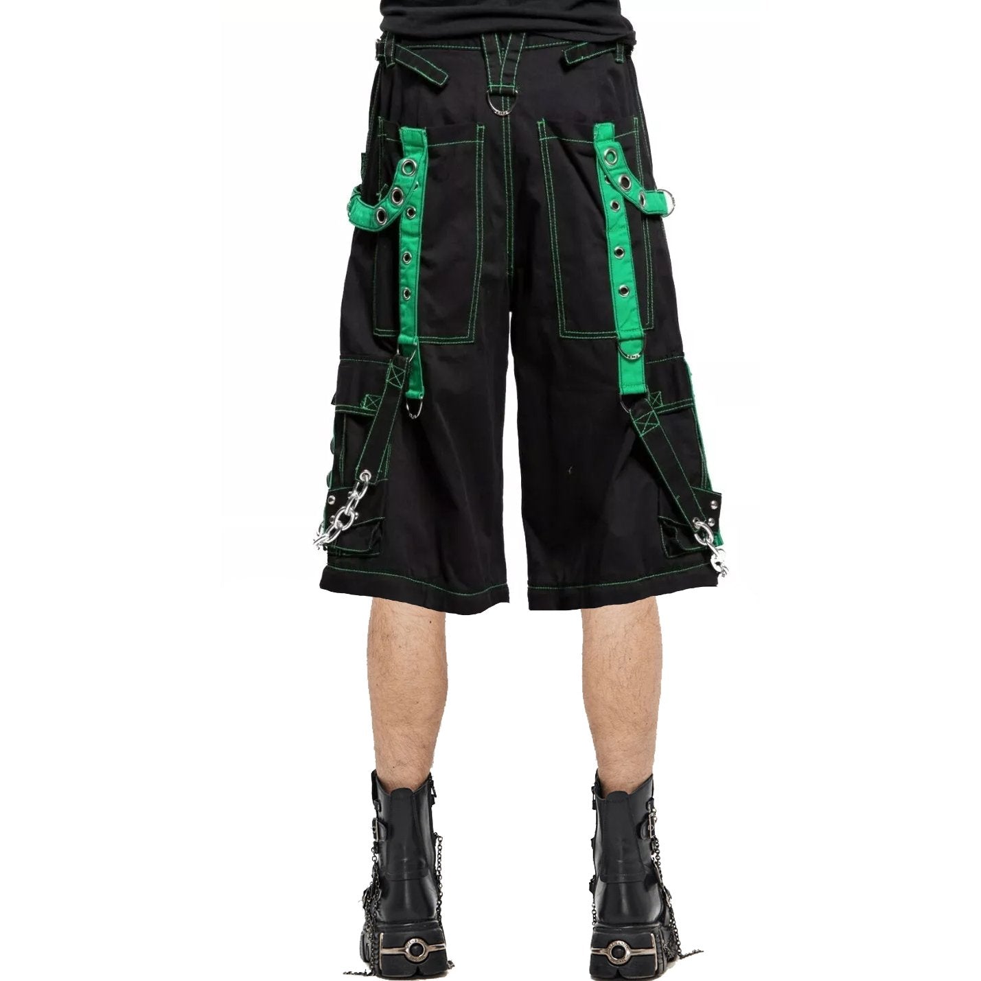 Gothic Men's Bondage Rave Biker Cyber Emo Skater Gothic Shorts