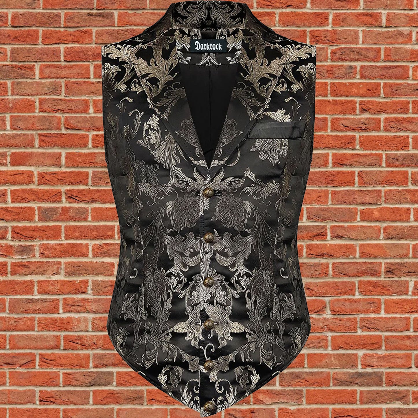 Gothic Devil Fashion Aristocrat Men's Waistcoat Vest Black & Amp Gold
