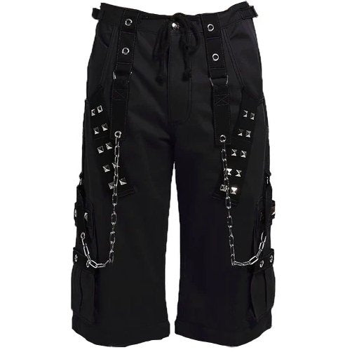 Gothic Dark Cuff Shorts Black