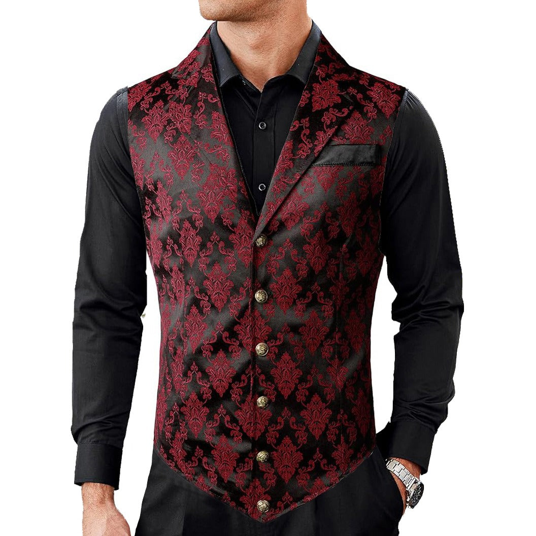 Gothic Men's Victorian Suit Vest Steampunk Waistcoat
