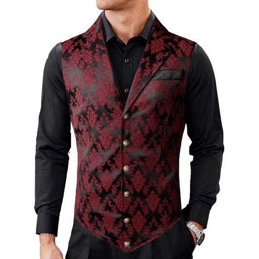 Gothic Men's Victorian Suit Vest Steampunk Waistcoat
