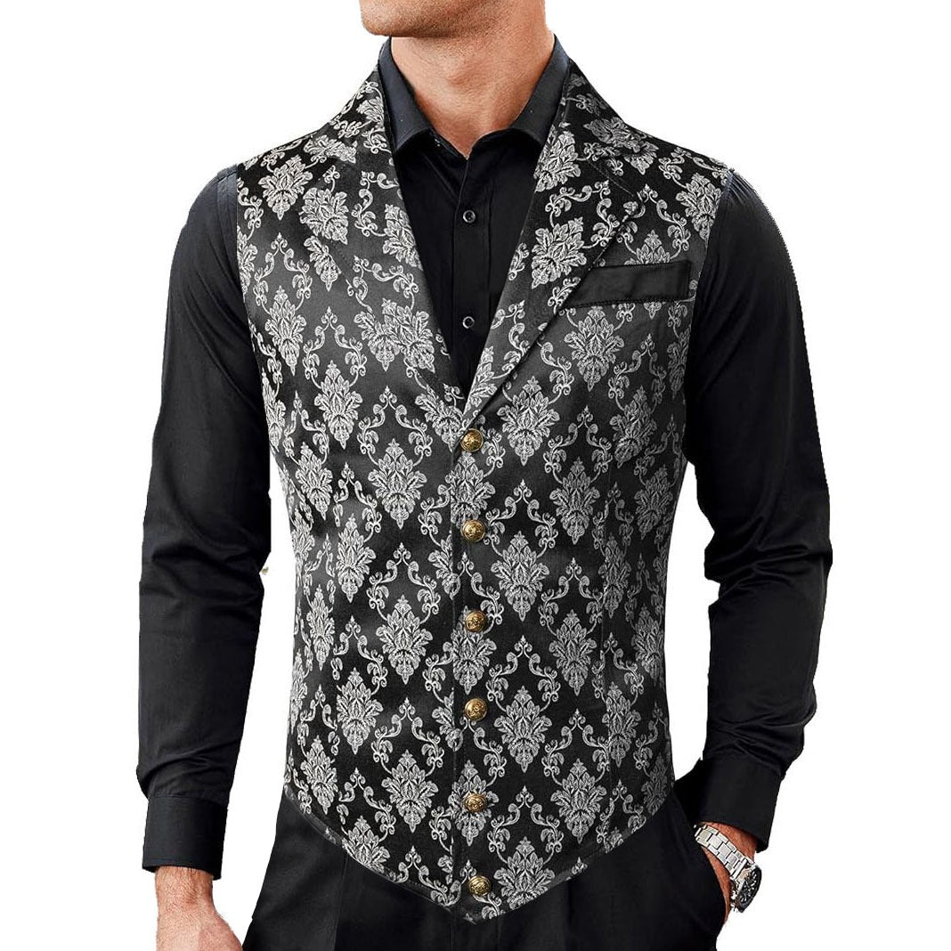 Gothic Men's Victorian Suit Vest Steampunk Waistcoat