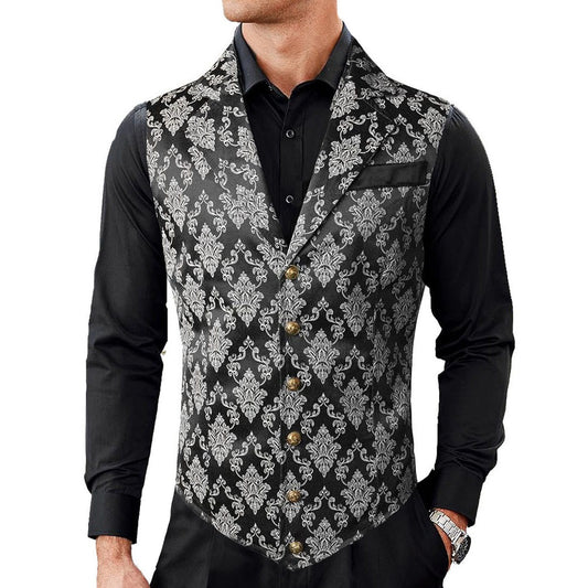 Gothic Men's Victorian Suit Vest Steampunk Waistcoat