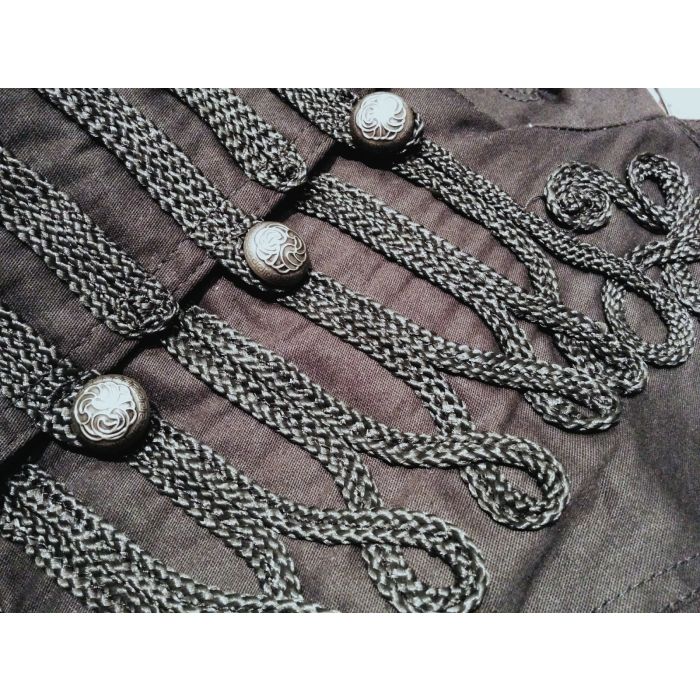 Handmade Women Black Parade Ladies Jacket Steampunk Military Punk Rock Gothic Jacket