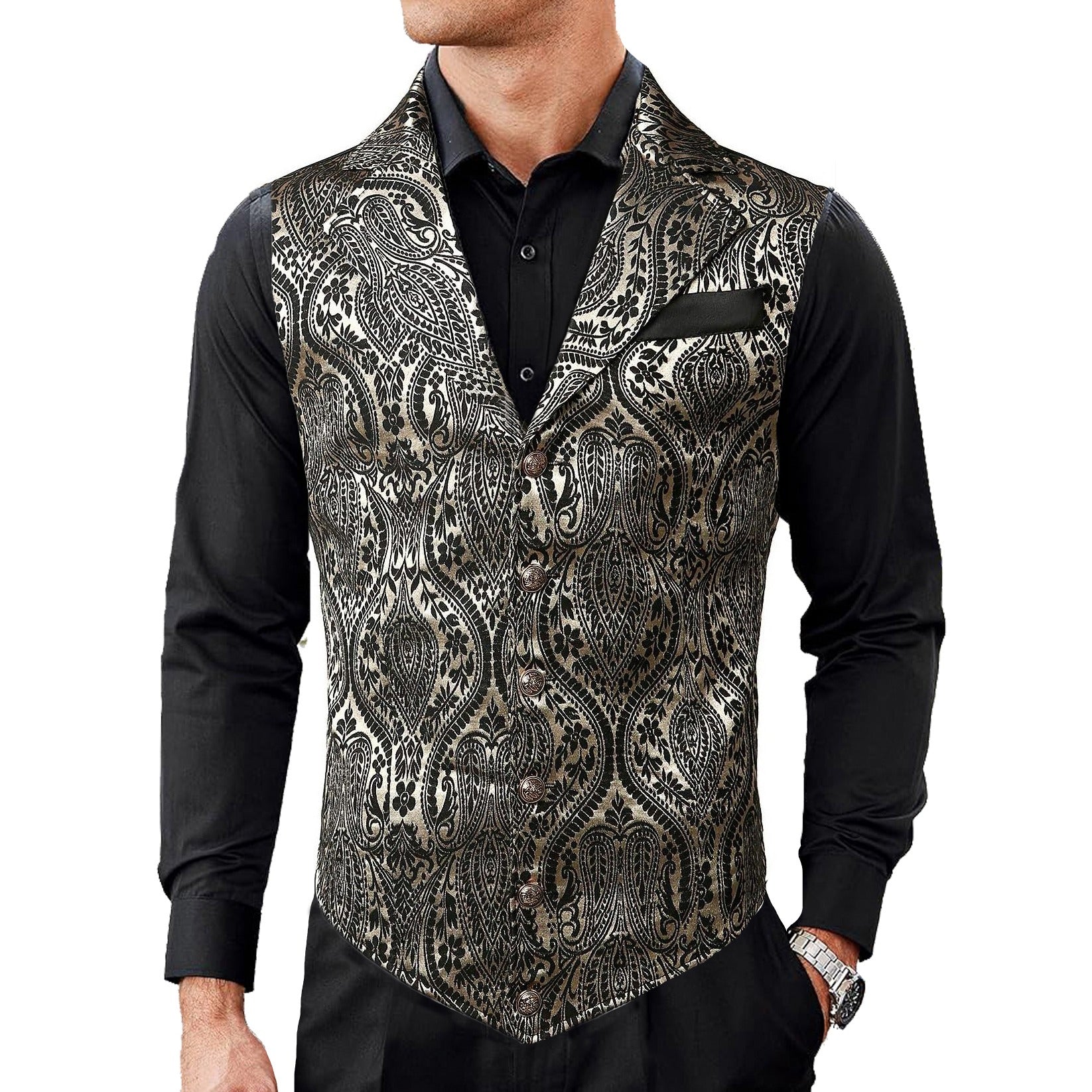 Gothic Men's Victorian Suit Vest Steampunk Waistcoat
