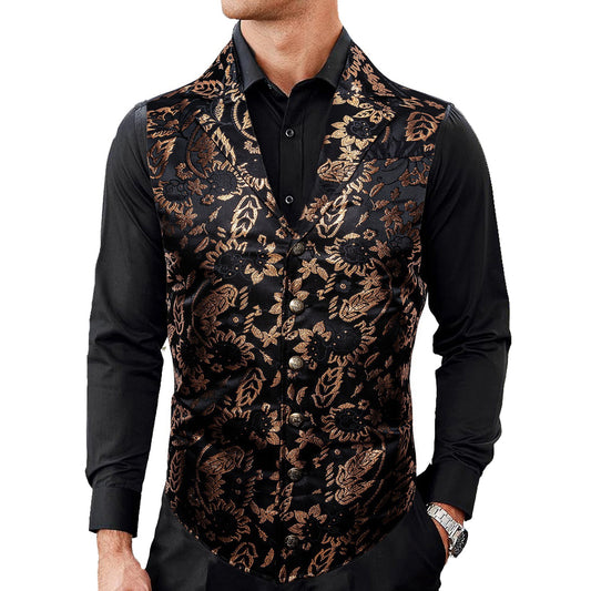Gothic Men's Victorian Suit Vest Steampunk Waistcoat