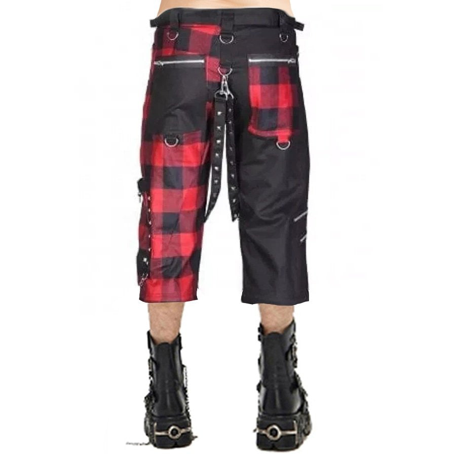 Men's Gothic Split Leg Bondage Rock Hard Shorts Emo
