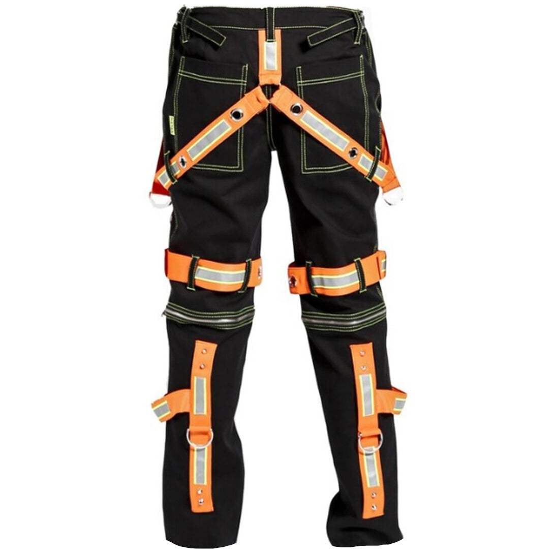 Men's Gothic Bondage Reflective Men Pant Alternative Punk Rock Emo Trouser Pant Shorts