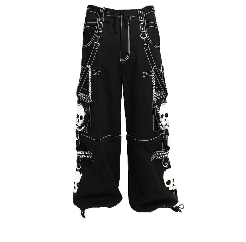 Gothic Bondage Black Big Skull Men Pant Alternative Punk Rock Emo Trouser Pant Shorts/Usa