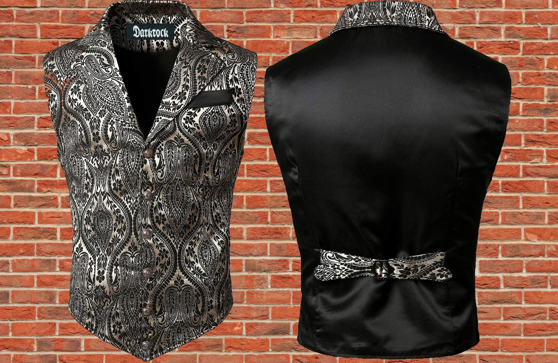 Gothic Men's Victorian Suit Vest Steampunk Waistcoat