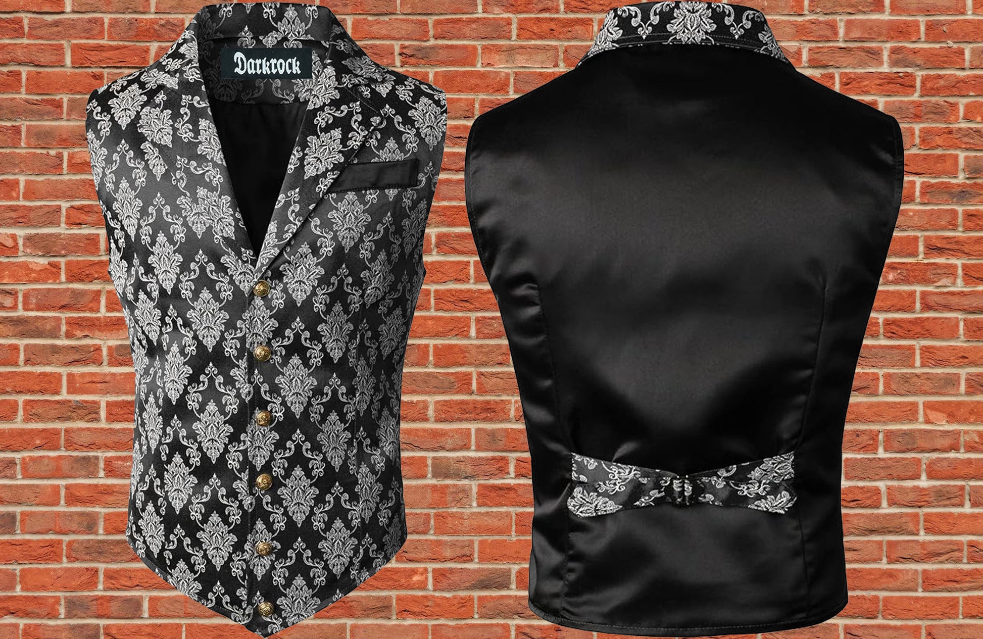 Gothic Men's Victorian Suit Vest Steampunk Waistcoat