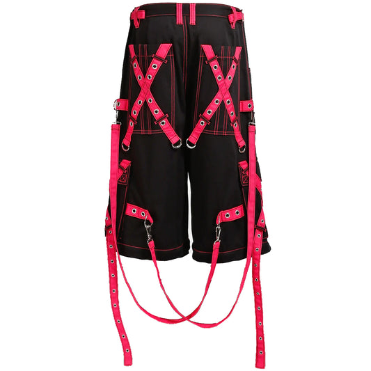 Gothic X-Strap Short Black/Pink