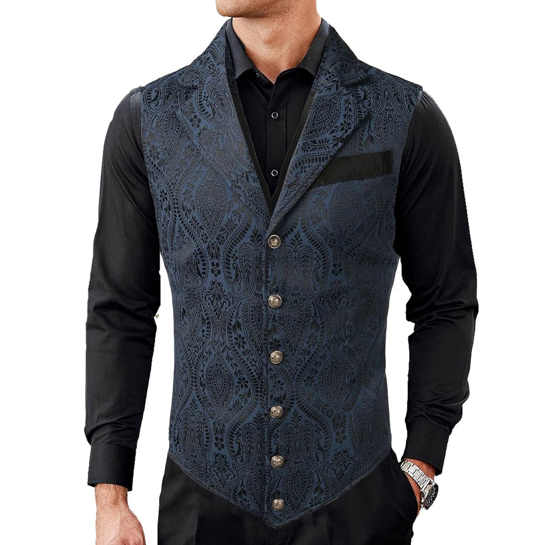 Gothic Men's Victorian Suit Vest Steampunk Waistcoat
