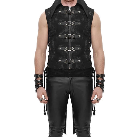 Devil Fashion Mens Apocalyptic Punk Tailed Waistcoat Vest