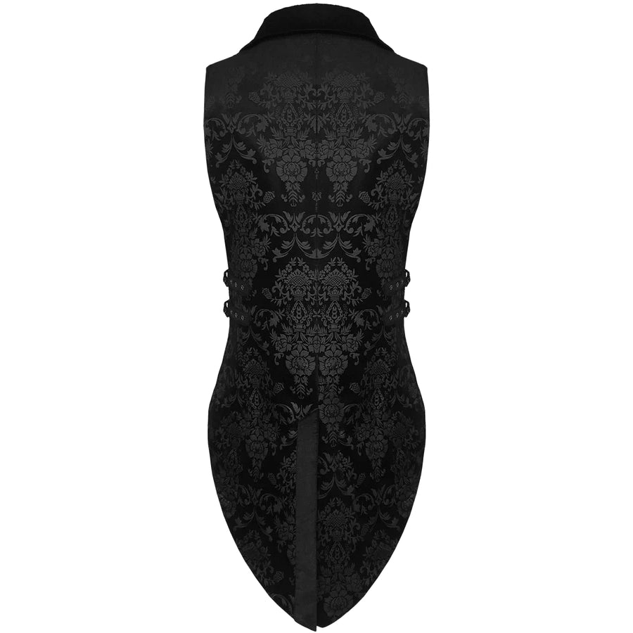 Gothic Punk Rave Arcana Men's Tailcoat Vest Black Grey