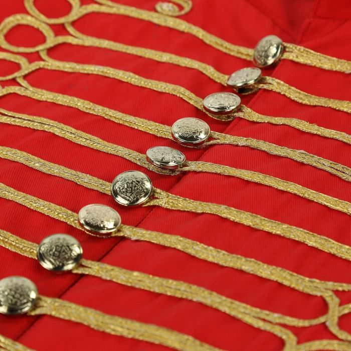 Men's Military Hussar Sleeveless Vest Red & Gold Jacket Free Shipping Usa