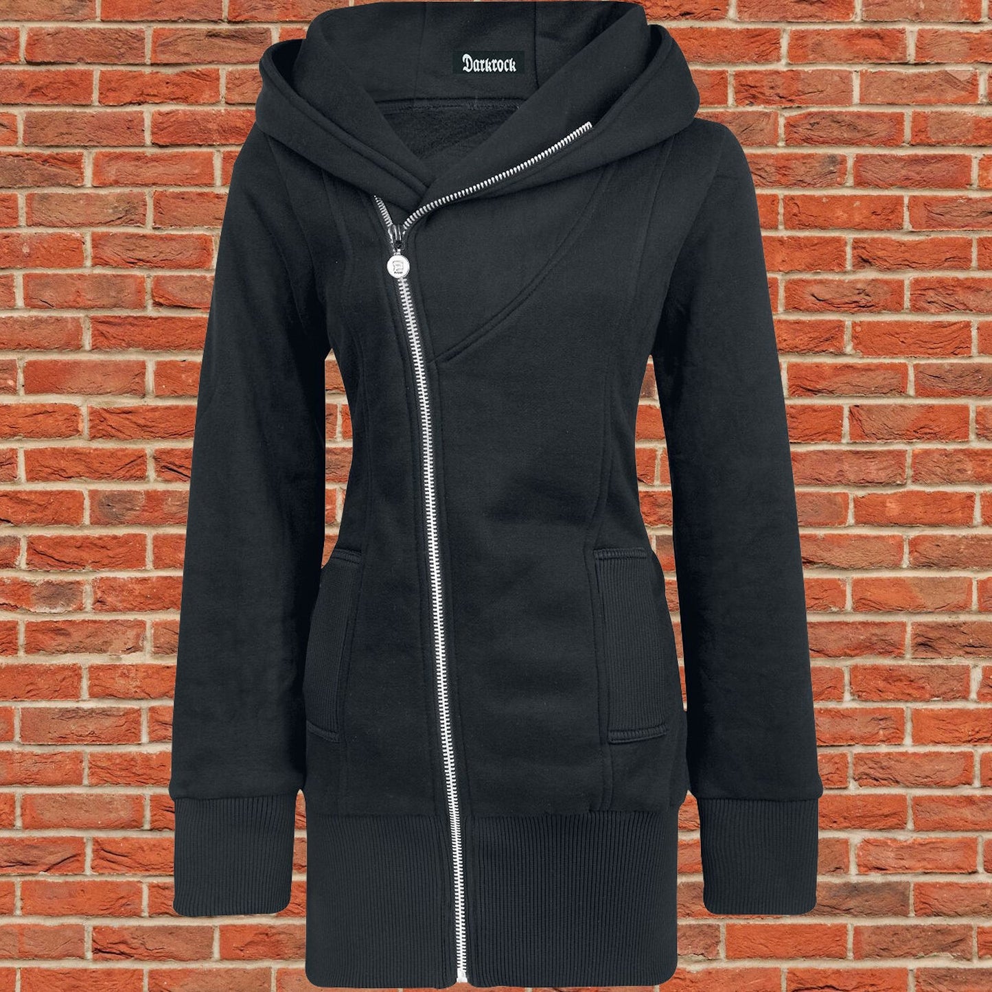 Gothic Zip Case Hooded zip black