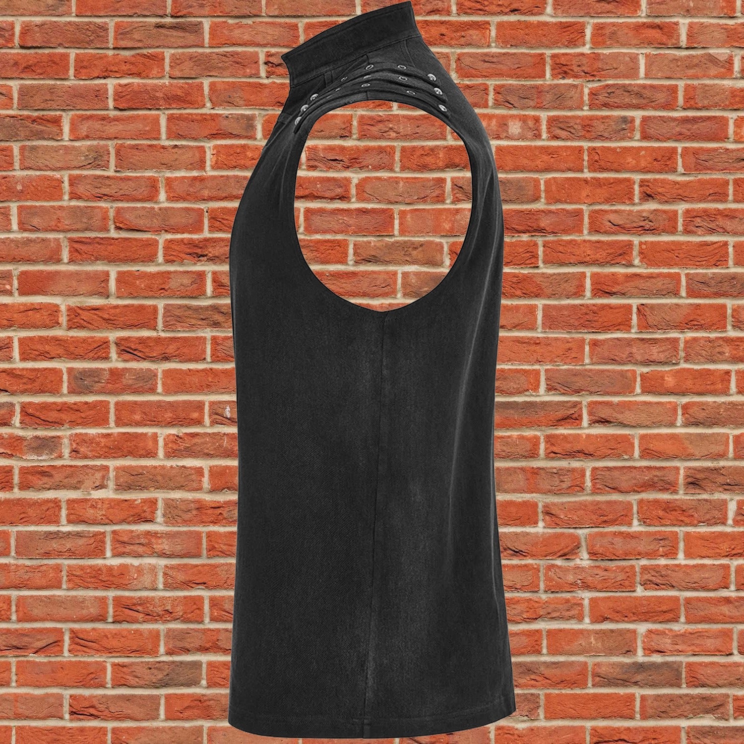 Gothic Mens Dark Gothic Zip Up Tank Top Vest