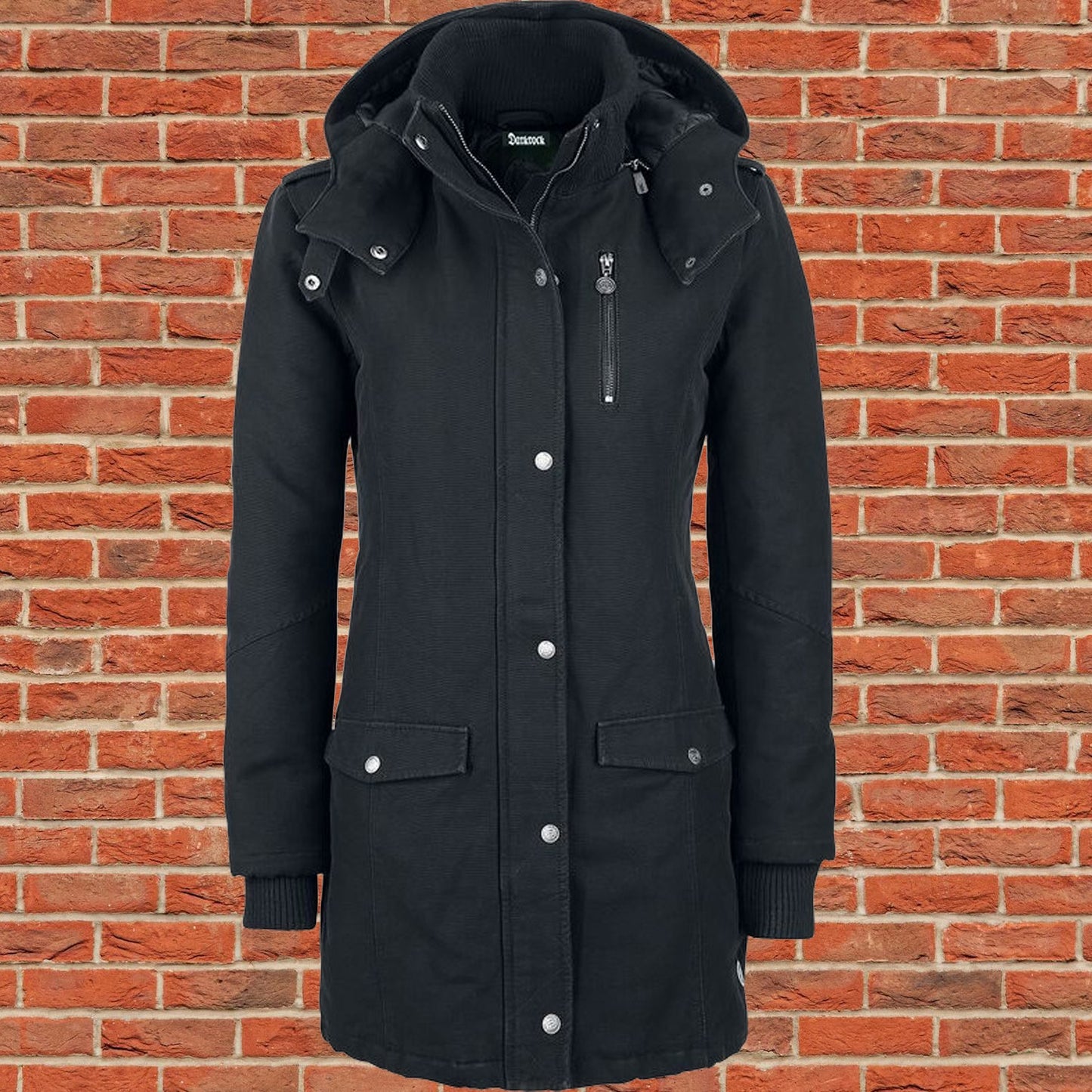 Gothic Ladies Parka Winter Jacket black