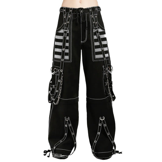 Gothic Womens Extreme Bondage Skater Electro Pant White