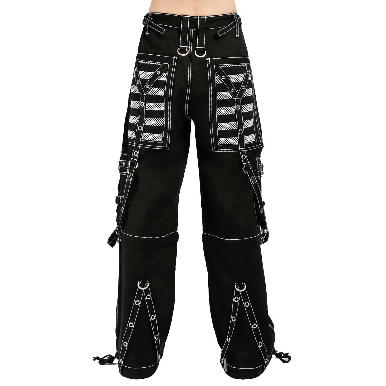 Gothic Womens Extreme Bondage Skater Electro Pant White