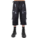 Gothic Bondage Reflective Men Short Alternative Punk Rock Emo Shorts