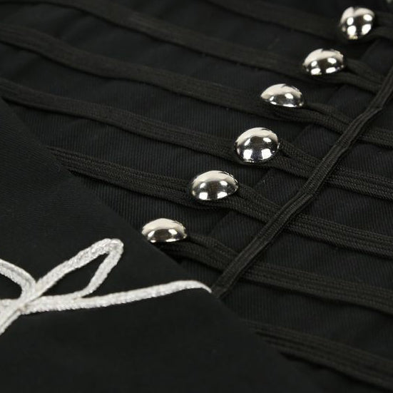 Military Drummer Jacket Parade Jacket Goth Punk Adam Ant Vtg Style Black & Amp Black Jacket Usa