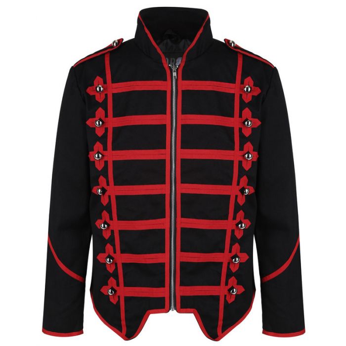 Military Drummer Jacket Black Parade Jacket Goth Punk Adam Ant VTG Style/Black Red Jacket/USA