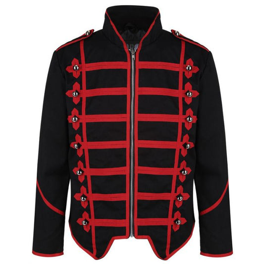 Military Drummer Jacket Black Parade Jacket Goth Punk Adam Ant VTG Style/Black Red Jacket/USA