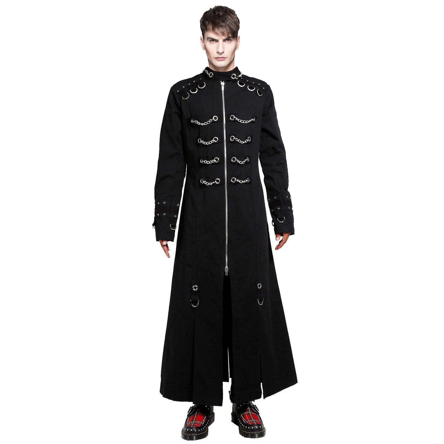 GOTHIC MEN'S HANDMADE CHAIN EYELET COAT