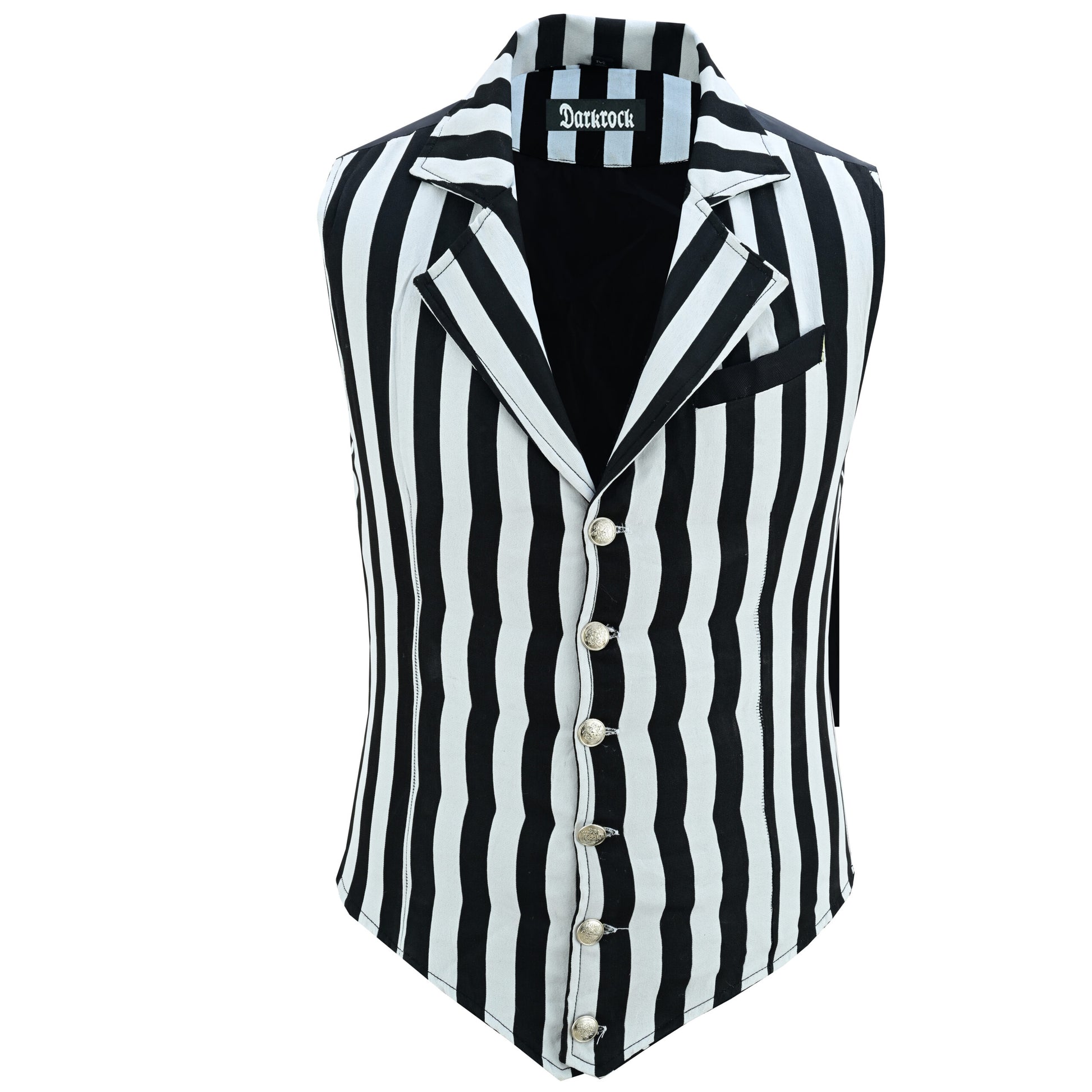 Handmade Black And White Men's Victorian Suit Gentleman Vest Steampunk Gothic Waistcoat/Usa